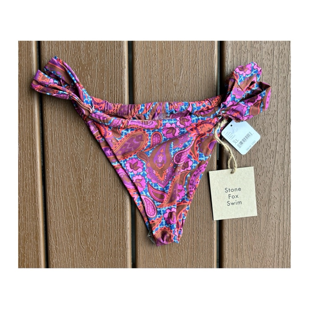 NWT Free People Movement Stone Fox Swim Bijou Bikini Bottoms in Purple  Size XL